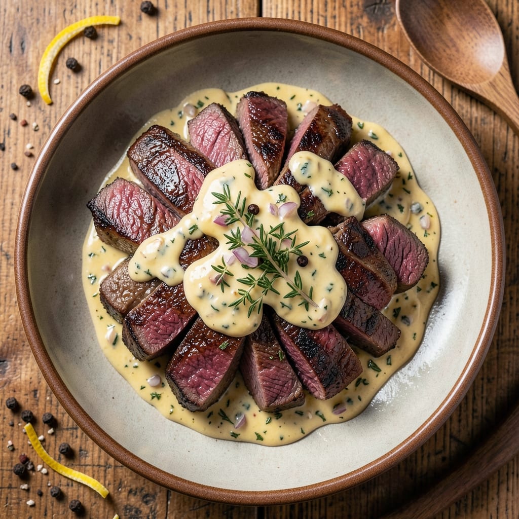 Beef Sirloin Recipe Ideas: Pan-Seared Crust with Peppercorn Butter Glaze