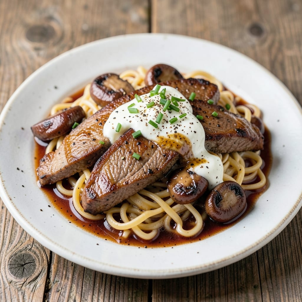 Air Fryer Beef Stroganoff Recipe: Velvety Mushroom Cream With Crispy Top