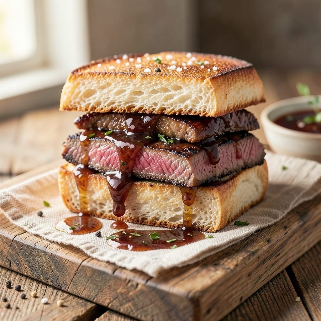 Au Jus Beef Sandwich Recipe: Pan-Seared Crust Meets Savory Gravy Soak