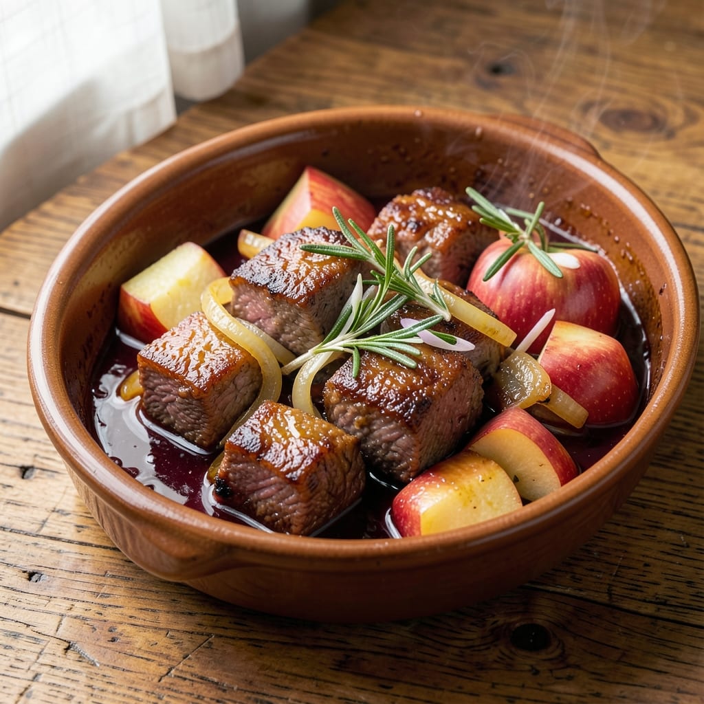 Apple Beef Recipe: Braised Apples and Caramelized Onions in One Pot