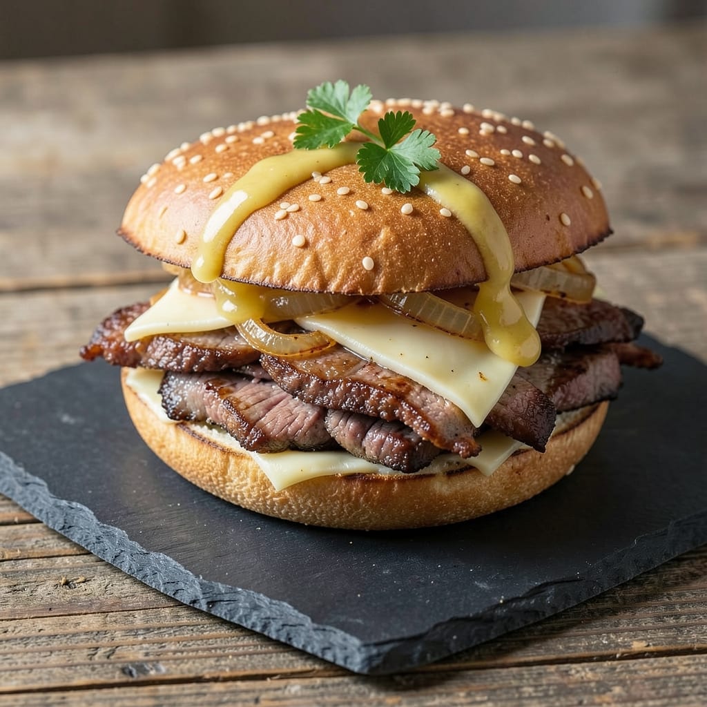 Arby's Philly Beef and Swiss Recipe: Cheese-Stuffed Roast Beef Sandwich Magic
