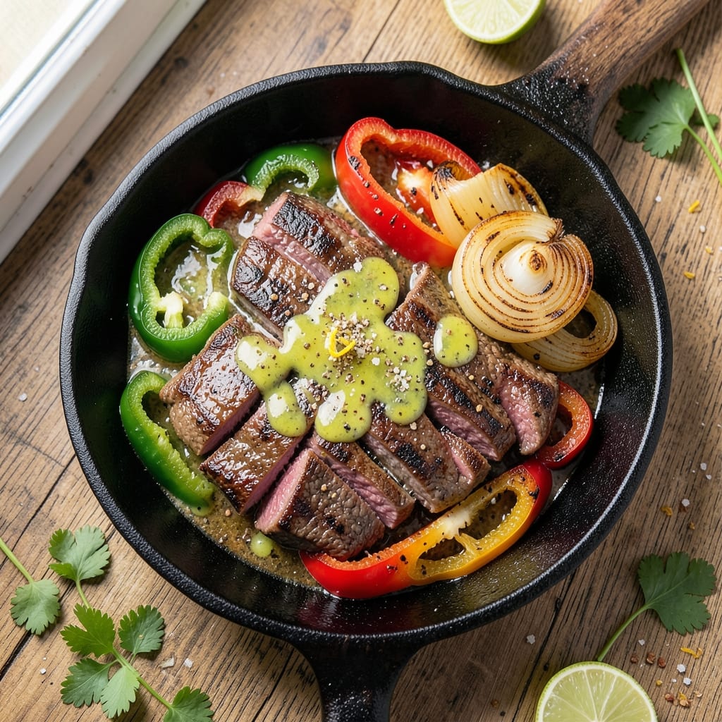 Air Fryer Beef Fajitas Recipe: Sizzling Skirt Steak and Peppers in 15 Minutes