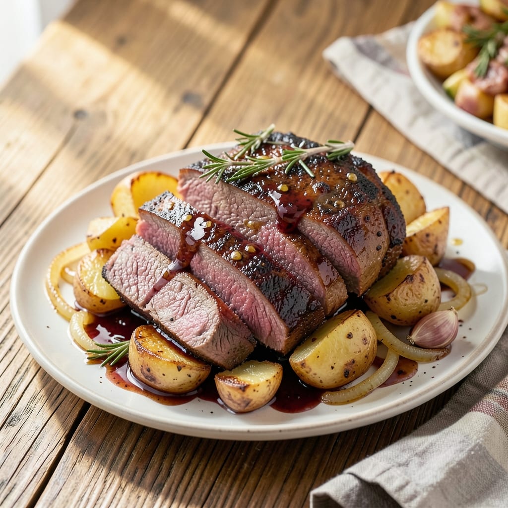 Alternative Roast Beef Recipe: Slow-Braised Beef with Crispy Potato Crown