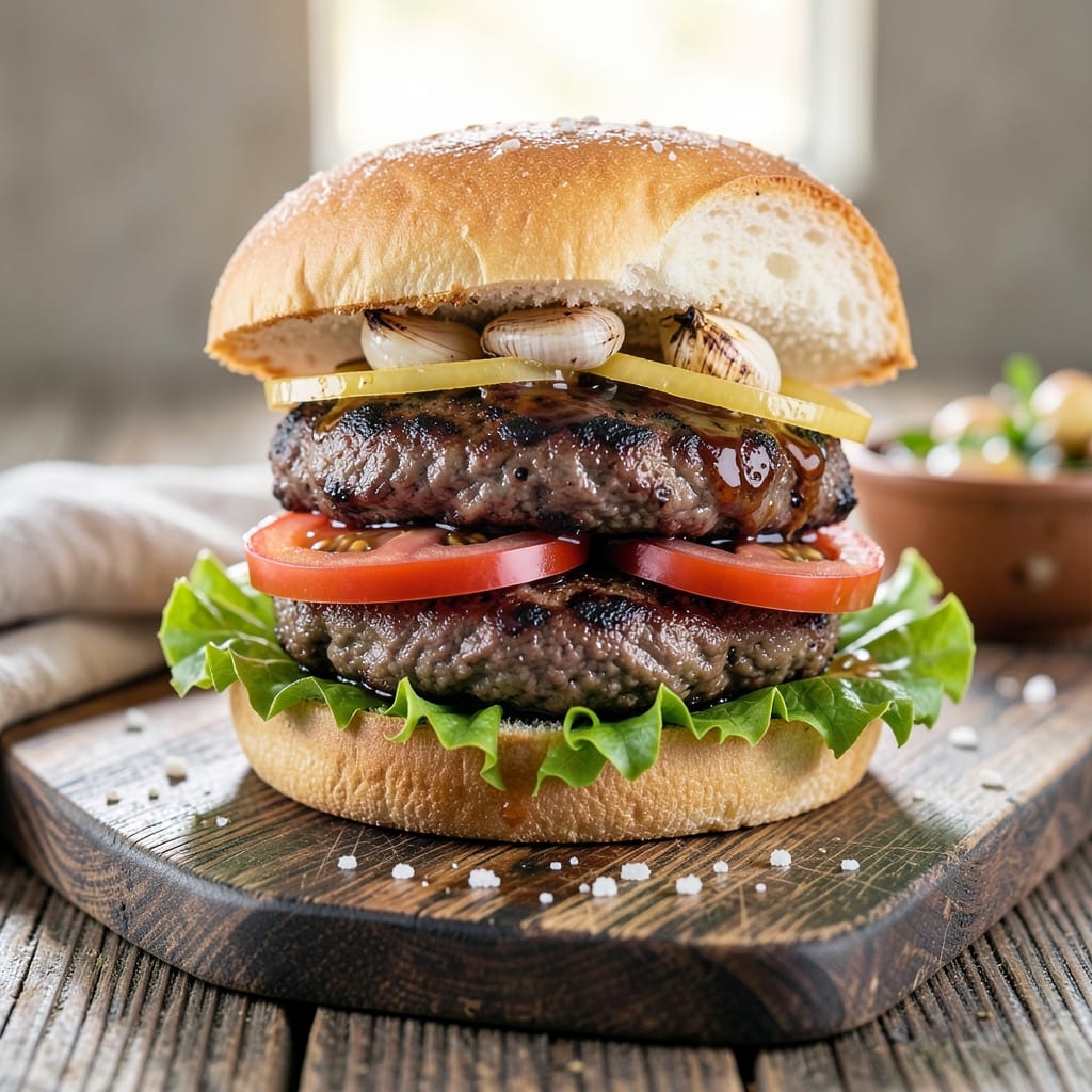 Barbecue Beef Burgers Recipe: Smoky Charred Crust with Juicy Centers