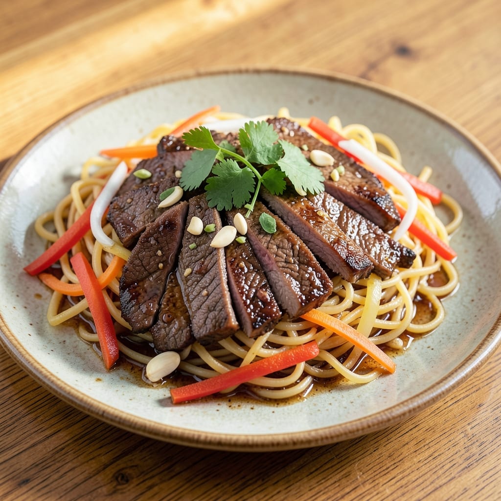 Beef Pancit Recipe: Stir-Fried Noodle Feast with Crispy Pork and Veggies