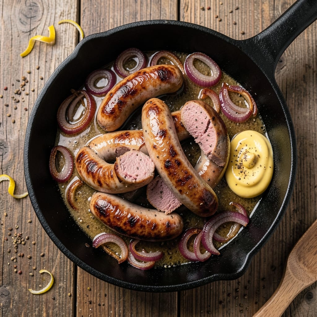 All-Beef Bratwurst Recipe: Brewed-In-Beer Depth and Snap-Crackling Skin