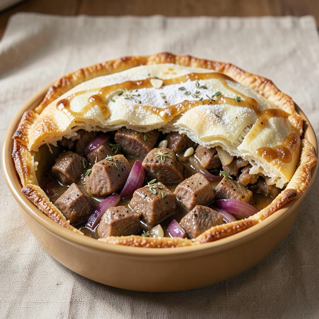 Basic Beef Pie Recipe: Flaky Pastry Hugs Savory Meat Filling