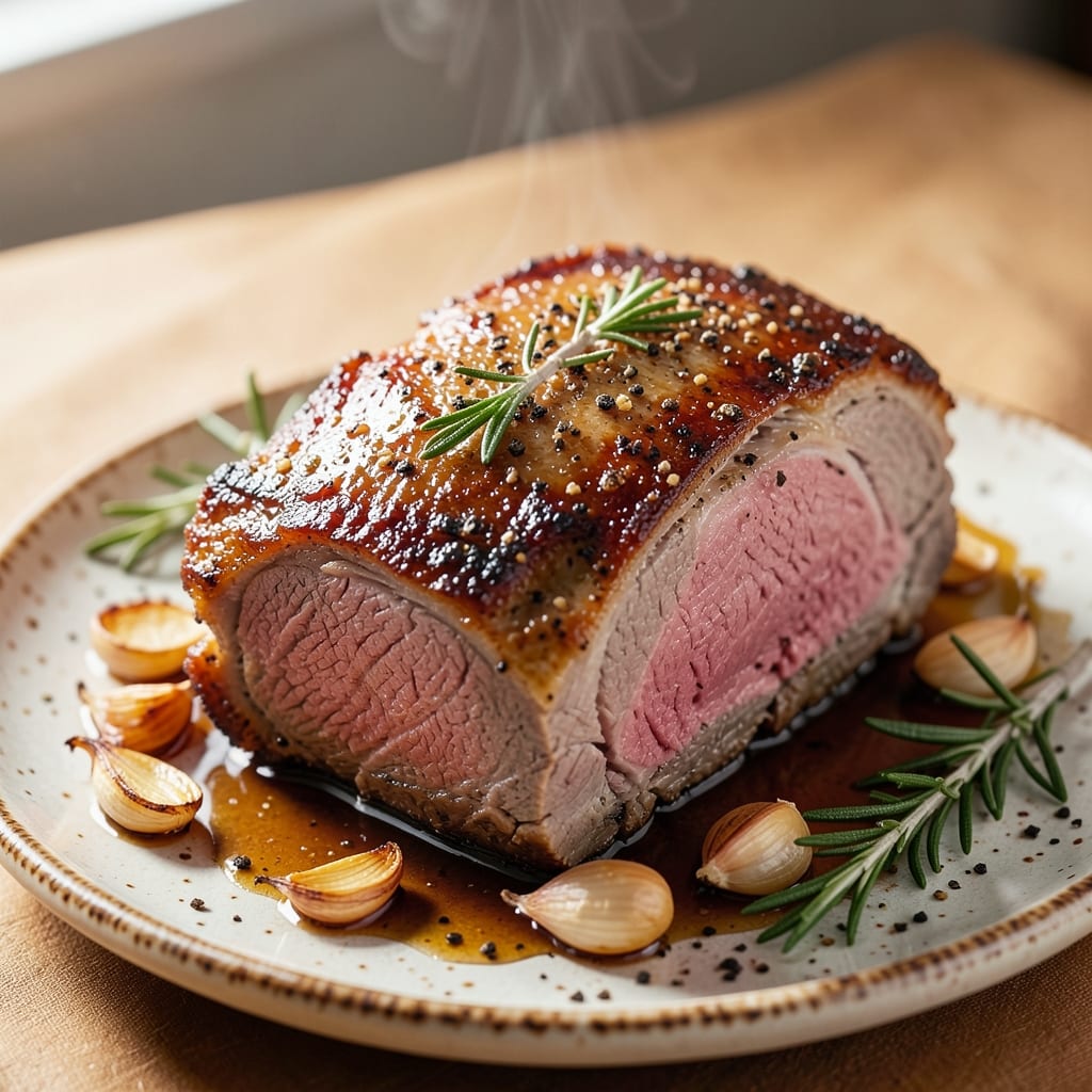 Baked Beef Recipe: Herbed Crust With Juicy, Pink-Centered Results