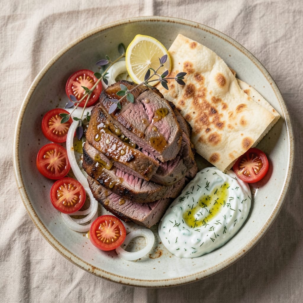 Authentic Beef Gyro Recipe: Warm Pita Wrapped With Tzatziki Drizzle