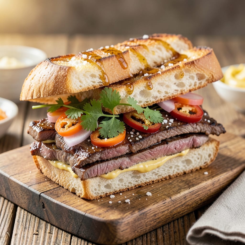 Banh Mi Beef Sandwich Recipe: Crispy Baguette Crust Meets Tangy Pickled Magic