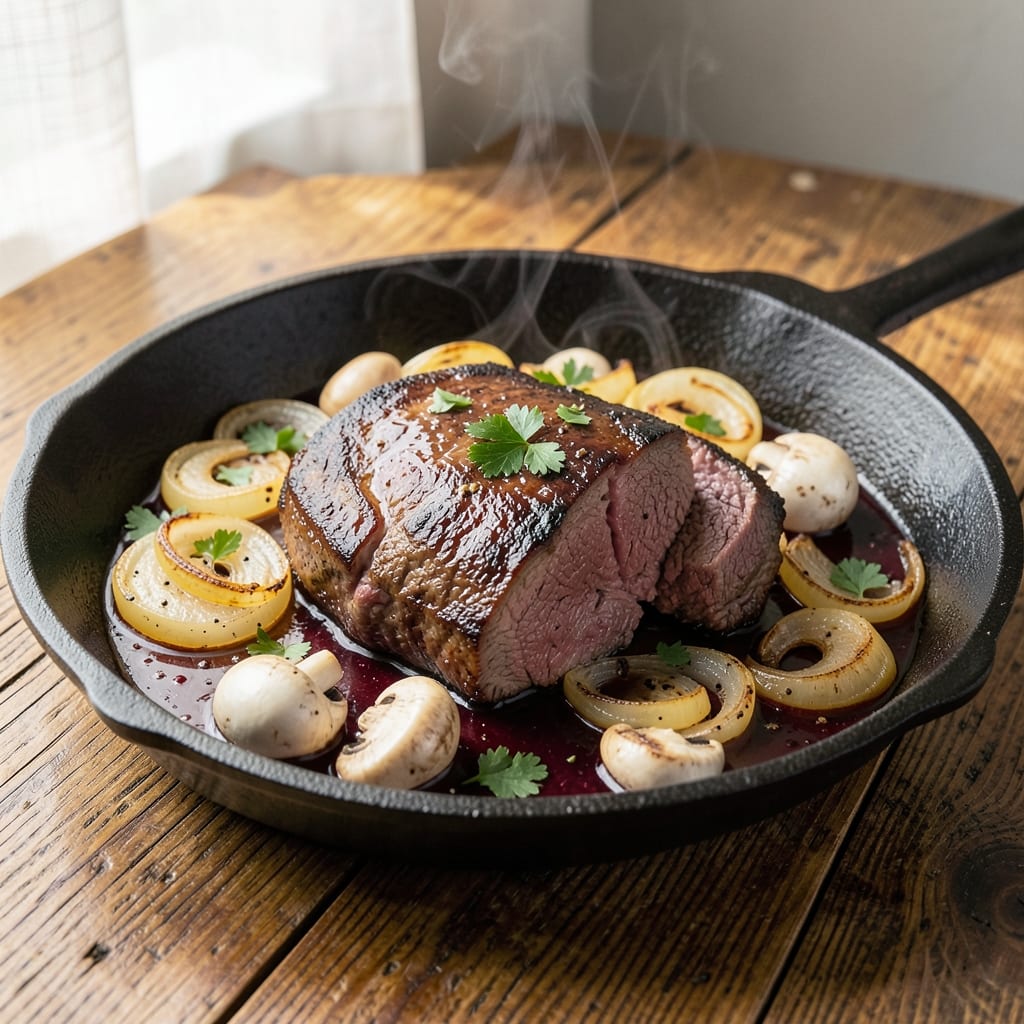 Bavarian Beef Recipe: Slow-Simmered Mushroom and Caramelized Onion Richness
