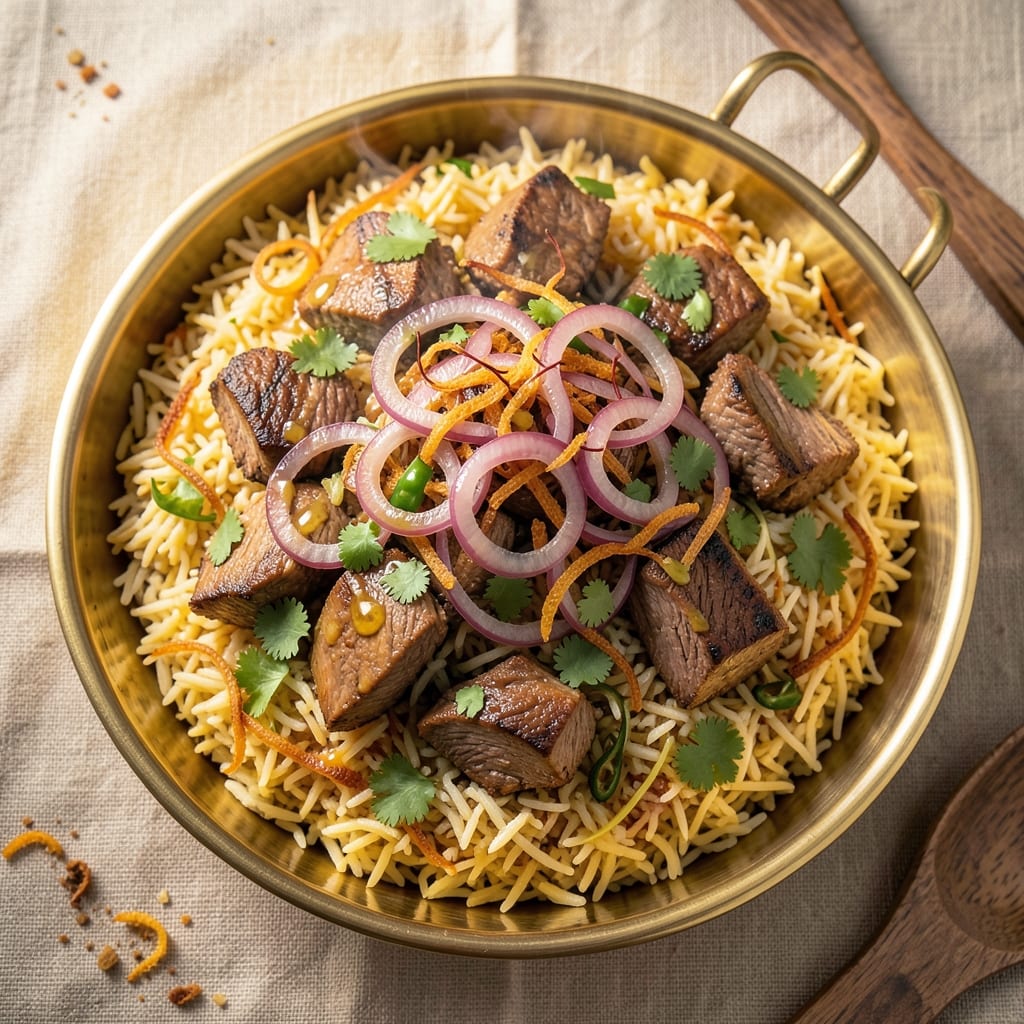 Authentic Beef Biryani Recipe: Layered Fragrance and Saffron-Kissed Rice