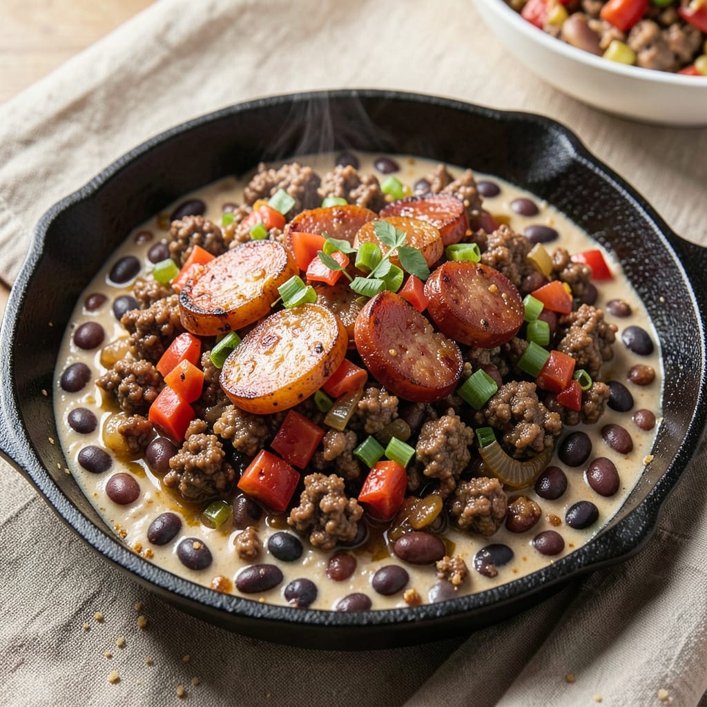 Baked Bean Recipe with Ground Beef and Sausage: Smoky-Spiced One-Pot Heartiness