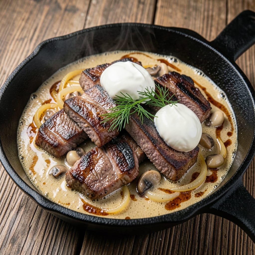 Baked Beef Stroganoff Recipe: Silky Mushroom Cream Sauce with Crispy Top