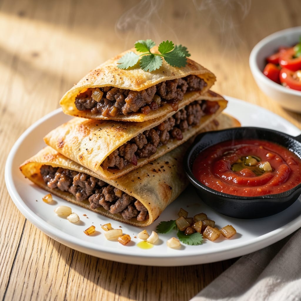 Air Fryer Beef Chimichanga Recipe: Crispy Taco Shells Stuffed with Juicy Beef