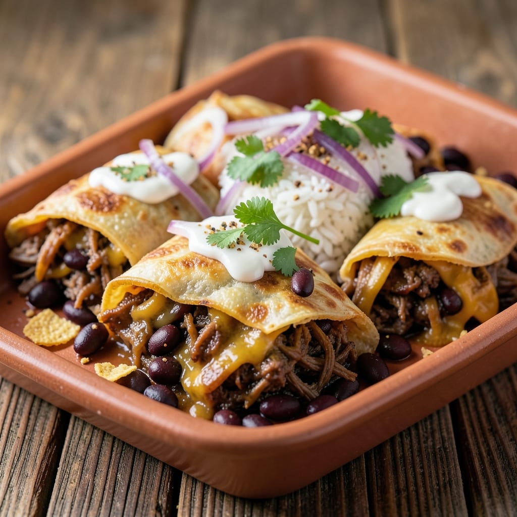 Baked Shredded Beef Chimichangas Recipe: Crispy-Crusted Comfort in 40 Minutes